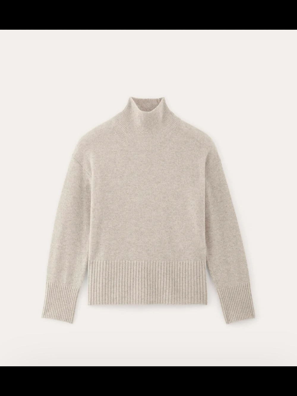 Topshop Cream Knit Sweater with Turtleneck